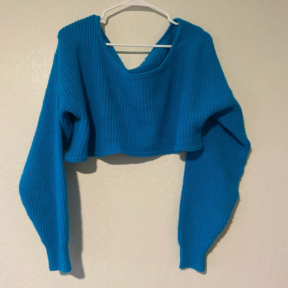 Blue cropped sweater